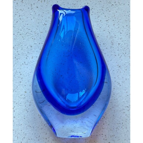 Skrdlovice Blown Glass Vase Milena Veliskova & Maria Stahlikov 6.75” MCM READ - Picture 13 of 13